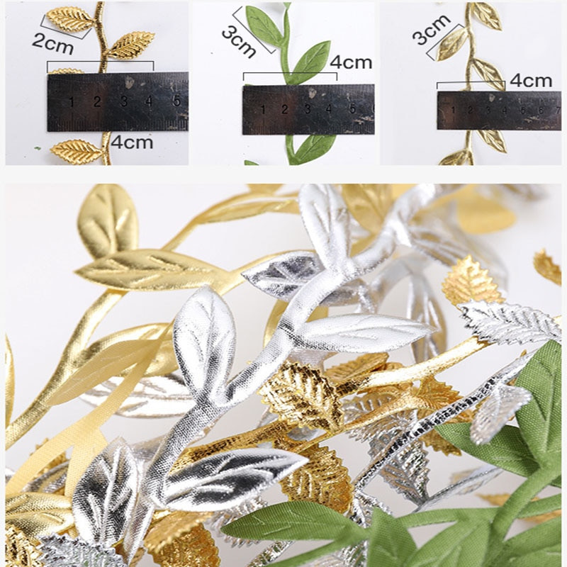 100 meetri/rulli trükitud kinkepakendite lint Kuldne pael kodupeoks. Dekoratiivne käsitsi valmistatud puulehtede lint käsitöö jaoks
