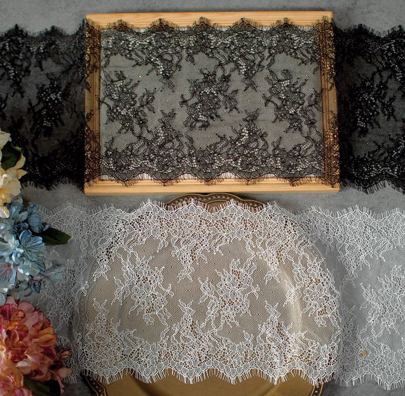 3 méter/tétel 20 cm szélesség divat Kiváló minőségű kézzel készített barkács szempilla csipke szegés, csipke szövet