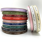 5 meetrit / partii 10 mm trükitud "Just For You" polüesterlindiga käsitsi valmistatud romantiline kingituste pakkimisrihm pulmakaunistuste jaoks