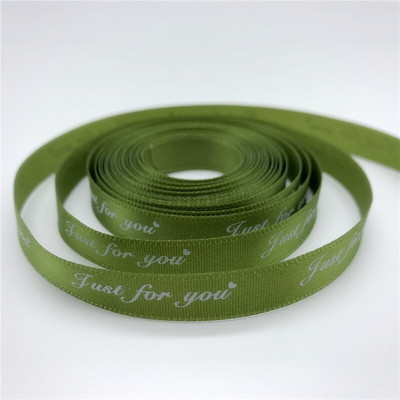 5 meetrit / partii 10 mm trükitud "Just For You" polüesterlindiga käsitsi valmistatud romantiline kingituste pakkimisrihm pulmakaunistuste jaoks