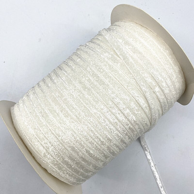 Νέα βελούδινη κορδέλα 6mm Glitter No Elastic Single Face Ribbon Headband Clips Bow Decoration