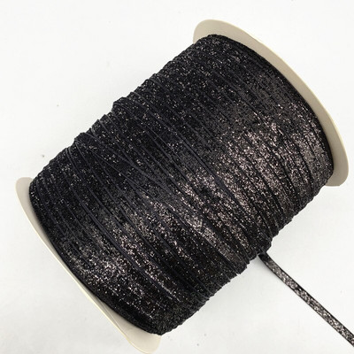 Νέα βελούδινη κορδέλα 6mm Glitter No Elastic Single Face Ribbon Headband Clips Bow Decoration