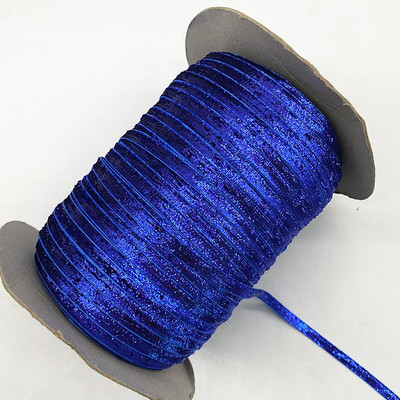 Νέα βελούδινη κορδέλα 6mm Glitter No Elastic Single Face Ribbon Headband Clips Bow Decoration