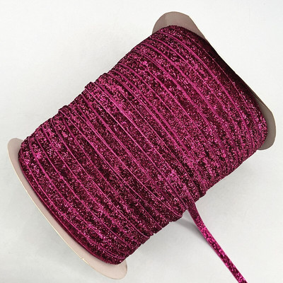 Νέα βελούδινη κορδέλα 6mm Glitter No Elastic Single Face Ribbon Headband Clips Bow Decoration