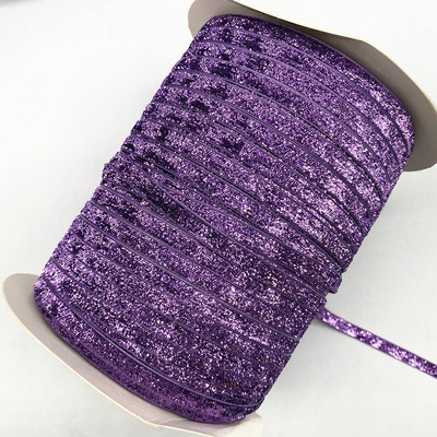 Νέα βελούδινη κορδέλα 6mm Glitter No Elastic Single Face Ribbon Headband Clips Bow Decoration