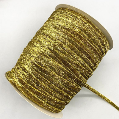 Νέα βελούδινη κορδέλα 6mm Glitter No Elastic Single Face Ribbon Headband Clips Bow Decoration