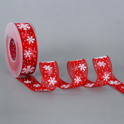 Κορδέλα περιτυλίγματος χριστουγεννιάτικου δώρου 20/5m Κρυστάλλινη λευκή ταινία νιφάδας χιονιού για συσκευασία χριστουγεννιάτικου δώρου Διακοσμητική κορδέλα Χριστουγέννων