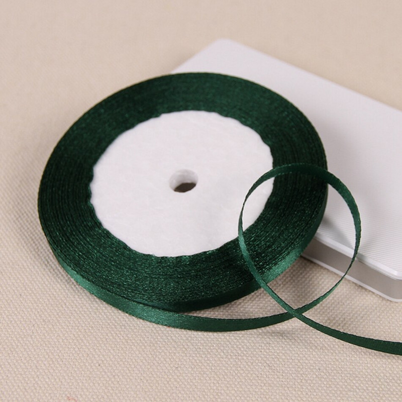 25Yards Dark Green Crafts Σατέν Κορδέλα Χριστουγεννιάτικο Δώρο Φιόγκος DIY Φυσική Κορδέλα Χειροποίητα Ραπτικά Ρούχα Διακόσμηση Γάμου