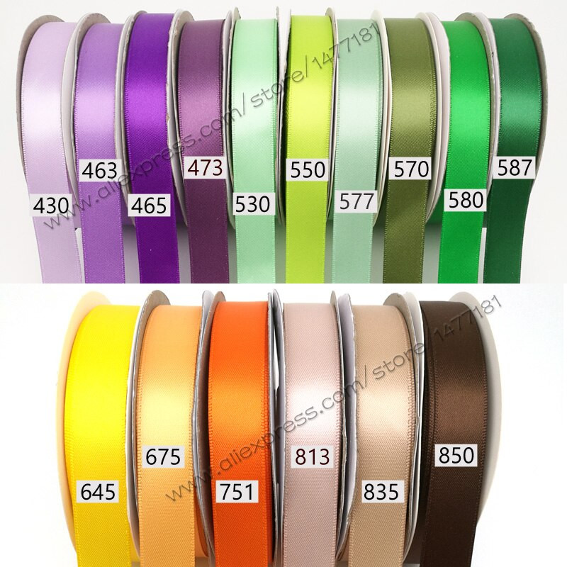 (45Χρώματα) 6mm 9mm 13mm 16mm 25mm 38mm 50mm Σατέν Κορδέλα Διπλό Πρόσωπο Υψηλής Ποιότητας 100% Πολυεστέρας Διπλοί Πλαϊνοί Φιόγκοι Κατασκευή 766232