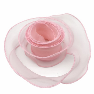 50mm Wave Edge Μεταξωτή Οργάντζα Κορδέλα Φιόγκος Υλικό Δαντέλα Κορδέλες για Μαλλιά Στολίδι Συσκευασία Δώρου Ράψιμο Υφασμάτινο Διακόσμηση ρούχων