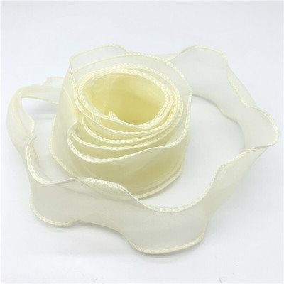 50mm Wave Edge Μεταξωτή Οργάντζα Κορδέλα Φιόγκος Υλικό Δαντέλα Κορδέλες για Μαλλιά Στολίδι Συσκευασία Δώρου Ράψιμο Υφασμάτινο Διακόσμηση ρούχων