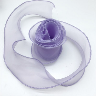 50mm Wave Edge Μεταξωτή Οργάντζα Κορδέλα Φιόγκος Υλικό Δαντέλα Κορδέλες για Μαλλιά Στολίδι Συσκευασία Δώρου Ράψιμο Υφασμάτινο Διακόσμηση ρούχων