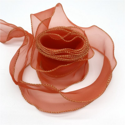 50mm Wave Edge Μεταξωτή Οργάντζα Κορδέλα Φιόγκος Υλικό Δαντέλα Κορδέλες για Μαλλιά Στολίδι Συσκευασία Δώρου Ράψιμο Υφασμάτινο Διακόσμηση ρούχων