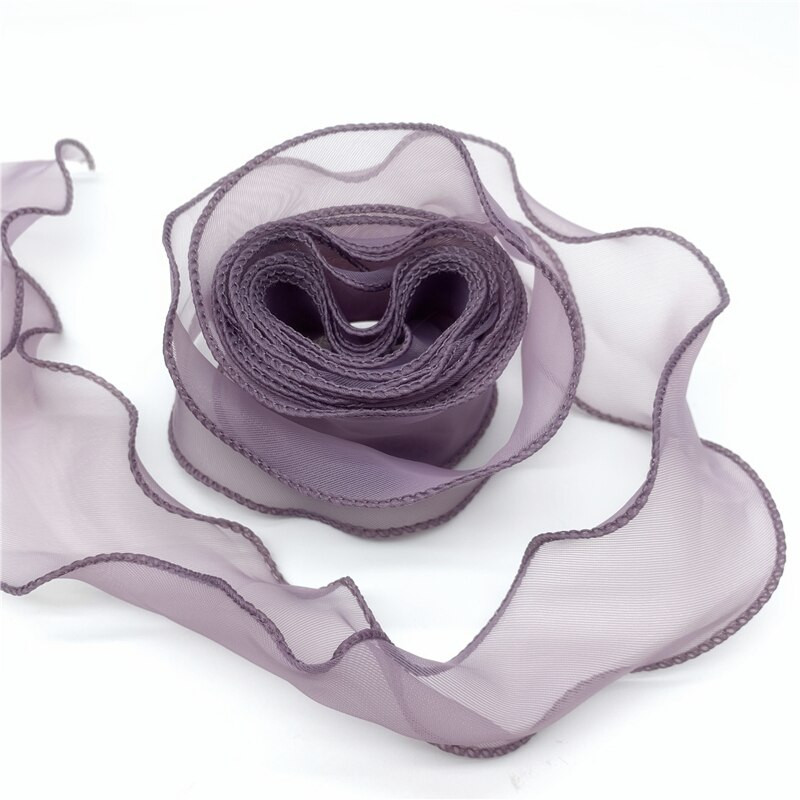 50mm Wave Edge Μεταξωτή Οργάντζα Κορδέλα Φιόγκος Υλικό Δαντέλα Κορδέλες για Μαλλιά Στολίδι Συσκευασία Δώρου Ράψιμο Υφασμάτινο Διακόσμηση ρούχων