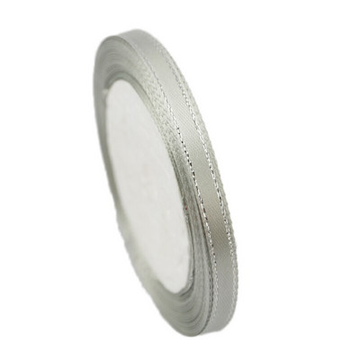 (25 γιάρδες/ρολό) 6mm Ασημένια κορδέλα σατέν κορδέλα υψηλής ποιότητας συσκευασίας δώρου