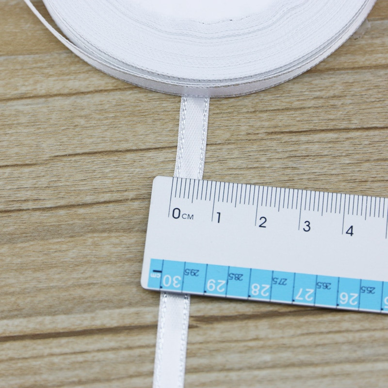 (25 γιάρδες/ρολό) 6mm Ασημένια κορδέλα σατέν κορδέλα υψηλής ποιότητας συσκευασίας δώρου