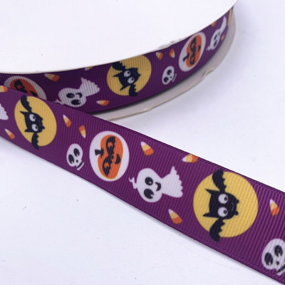 25 χιλιοστά πλάτος 5 γιάρδες Grosgrain σατέν κορδέλες τυπωμένες διακοσμήσεις αποκριάτικων πάρτι DIY Φιόγκοι, κορδέλες περιτυλίγματος