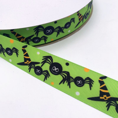 25 χιλιοστά πλάτος 5 γιάρδες Grosgrain σατέν κορδέλες τυπωμένες διακοσμήσεις αποκριάτικων πάρτι DIY Φιόγκοι, κορδέλες περιτυλίγματος