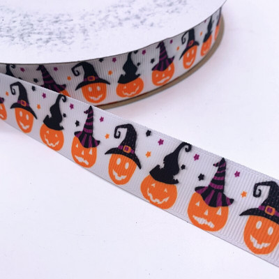 25 χιλιοστά πλάτος 5 γιάρδες Grosgrain σατέν κορδέλες τυπωμένες διακοσμήσεις αποκριάτικων πάρτι DIY Φιόγκοι, κορδέλες περιτυλίγματος