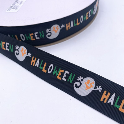 25 χιλιοστά πλάτος 5 γιάρδες Grosgrain σατέν κορδέλες τυπωμένες διακοσμήσεις αποκριάτικων πάρτι DIY Φιόγκοι, κορδέλες περιτυλίγματος