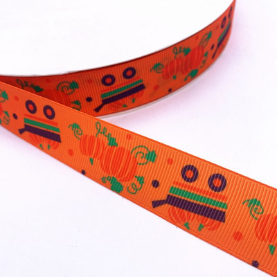 25 χιλιοστά πλάτος 5 γιάρδες Grosgrain σατέν κορδέλες τυπωμένες διακοσμήσεις αποκριάτικων πάρτι DIY Φιόγκοι, κορδέλες περιτυλίγματος