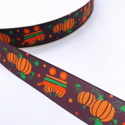 25 χιλιοστά πλάτος 5 γιάρδες Grosgrain σατέν κορδέλες τυπωμένες διακοσμήσεις αποκριάτικων πάρτι DIY Φιόγκοι, κορδέλες περιτυλίγματος