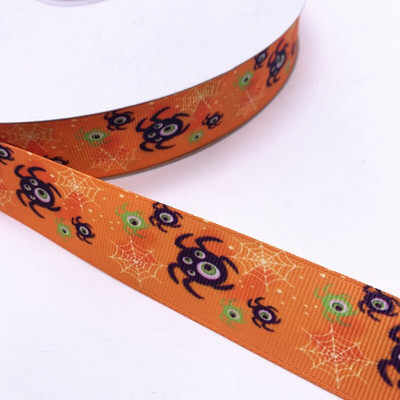 25 χιλιοστά πλάτος 5 γιάρδες Grosgrain σατέν κορδέλες τυπωμένες διακοσμήσεις αποκριάτικων πάρτι DIY Φιόγκοι, κορδέλες περιτυλίγματος