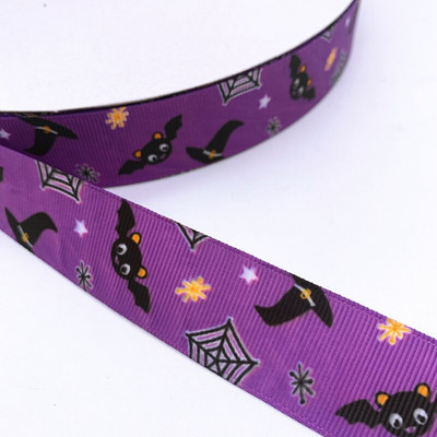 25 χιλιοστά πλάτος 5 γιάρδες Grosgrain σατέν κορδέλες τυπωμένες διακοσμήσεις αποκριάτικων πάρτι DIY Φιόγκοι, κορδέλες περιτυλίγματος