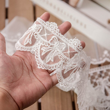 Κορδέλα δαντέλα Lolita White 2yards Αξεσουάρ ραπτικής 3D Κέντημα πεταλούδας Διακοσμητικά κρόσσια για Φορέματα Διακοσμητικές Κατασκευές DIY