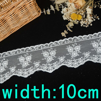 Panglică de dantelă Lolita, albă, 2 metri, accesorii de cusut, broderie de fluturi 3D, garnituri cu franjuri pentru rochie, artizanat decorativ pentru casă.