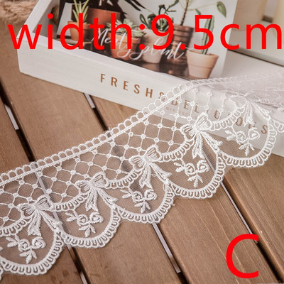 Panglică de dantelă Lolita, albă, 2 metri, accesorii de cusut, broderie de fluturi 3D, garnituri cu franjuri pentru rochie, artizanat decorativ pentru casă.