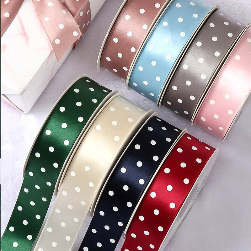 Κορδέλα 2-5 αυλής με στρογγυλή κουκκίδα Lover Gifts Box Συσκευασία Γαμήλια εκδήλωση Χριστουγεννιάτικο Χειροποίητο Αξεσουάρ Μαλλιά Φιόγκος Μπουκέτο Διακόσμηση τούρτας