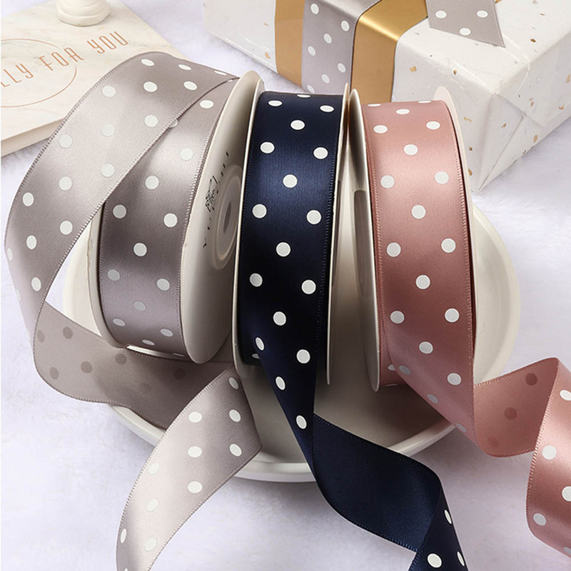 Κορδέλα 2-5 αυλής με στρογγυλή κουκκίδα Lover Gifts Box Συσκευασία Γαμήλια εκδήλωση Χριστουγεννιάτικο Χειροποίητο Αξεσουάρ Μαλλιά Φιόγκος Μπουκέτο Διακόσμηση τούρτας