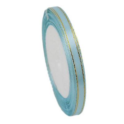 (25 jardi/rola) 6 mm satenska vrpca s jednim licem sa zlatnim rubom Veleprodaja Pakiranje poklona Božićni ukrasi Priručnik DIY Vrpce Tkanina