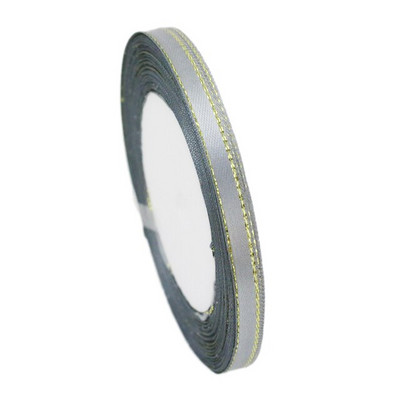 (25 jardi/rola) 6 mm satenska vrpca s jednim licem sa zlatnim rubom Veleprodaja Pakiranje poklona Božićni ukrasi Priručnik DIY Vrpce Tkanina