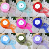 Κορδέλες 50 Yards/Roll Organza For Christmas Wedding Party Decoration Gift Wrapping DIY Ribbons Crafts 12/15/20/25/40/50mm