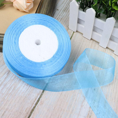 Κορδέλες 50 Yards/Roll Organza For Christmas Wedding Party Decoration Gift Wrapping DIY Ribbons Crafts 12/15/20/25/40/50mm