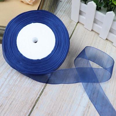 Κορδέλες 50 Yards/Roll Organza For Christmas Wedding Party Decoration Gift Wrapping DIY Ribbons Crafts 12/15/20/25/40/50mm