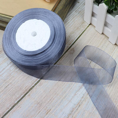 Κορδέλες 50 Yards/Roll Organza For Christmas Wedding Party Decoration Gift Wrapping DIY Ribbons Crafts 12/15/20/25/40/50mm