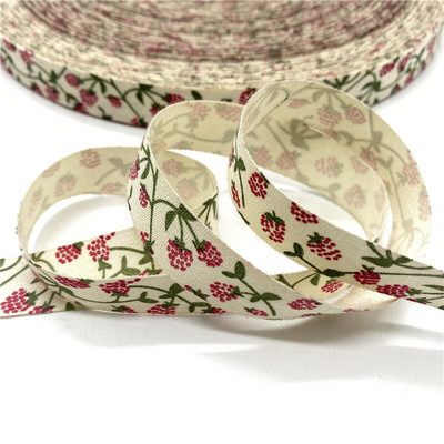 5 Yards 15mm βαμβακερή κορδέλα Χειροποίητη σχεδίαση εμπριμέ βαμβακερές κορδέλες για Χριστουγεννιάτικη διακόσμηση γάμου DIY ύφασμα ραπτικής