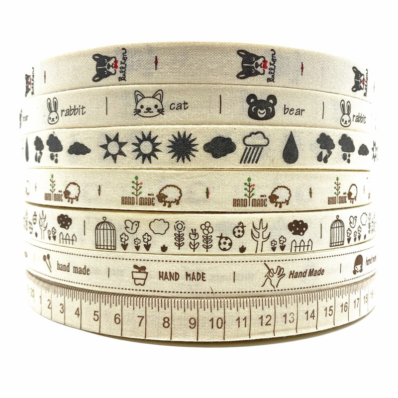 5 Yards 15mm βαμβακερή κορδέλα Χειροποίητη σχεδίαση εμπριμέ βαμβακερές κορδέλες για Χριστουγεννιάτικη διακόσμηση γάμου DIY ύφασμα ραπτικής