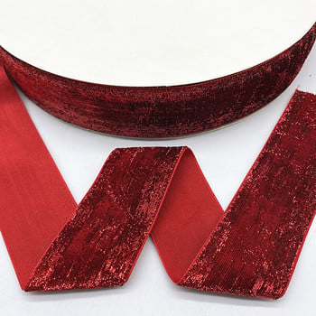 ΝΕΑ 6--38mm Glitter Velvet Ribbon No Elastic Single Face Ribbon Headband Κλιπ Διακόσμηση φιόγκων