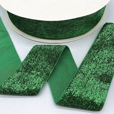 ΝΕΑ 6--38mm Glitter Velvet Ribbon No Elastic Single Face Ribbon Headband Κλιπ Διακόσμηση φιόγκων