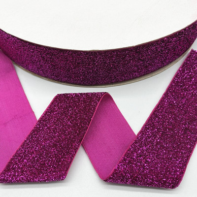ΝΕΑ 6--38mm Glitter Velvet Ribbon No Elastic Single Face Ribbon Headband Κλιπ Διακόσμηση φιόγκων