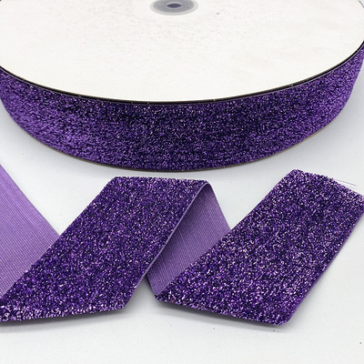 ΝΕΑ 6--38mm Glitter Velvet Ribbon No Elastic Single Face Ribbon Headband Κλιπ Διακόσμηση φιόγκων