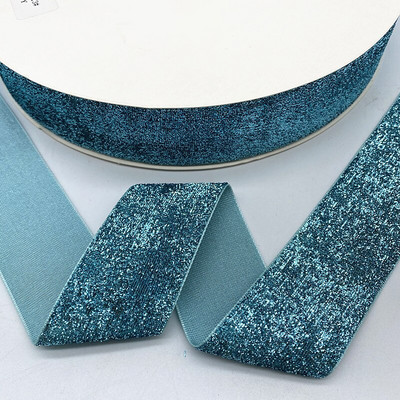 ΝΕΑ 6--38mm Glitter Velvet Ribbon No Elastic Single Face Ribbon Headband Κλιπ Διακόσμηση φιόγκων