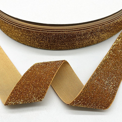 ΝΕΑ 6--38mm Glitter Velvet Ribbon No Elastic Single Face Ribbon Headband Κλιπ Διακόσμηση φιόγκων