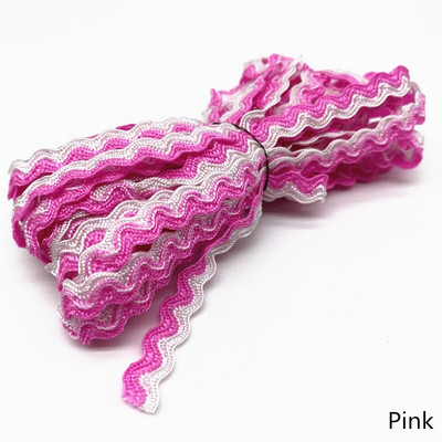 Panglică cu dantelă ondulată cu curbă de culoare dublă de 5 metri, pentru cusut manual, artizanat, costum de nuntă, pălărie, decorațiuni de pernă #Ro