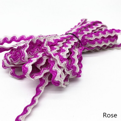 Panglică cu dantelă ondulată cu curbă de culoare dublă de 5 metri, pentru cusut manual, artizanat, costum de nuntă, pălărie, decorațiuni de pernă #Ro