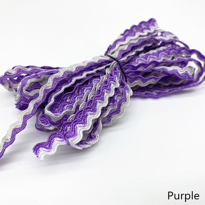 Panglică cu dantelă ondulată cu curbă de culoare dublă de 5 metri, pentru cusut manual, artizanat, costum de nuntă, pălărie, decorațiuni de pernă #Ro